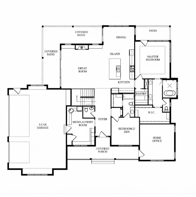 The Alabama floor plan rendering