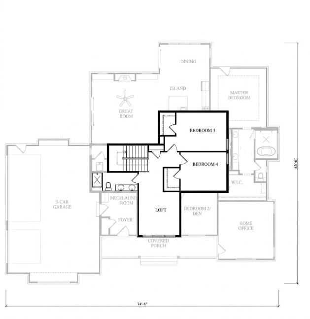 The Alabama bonus room rendering