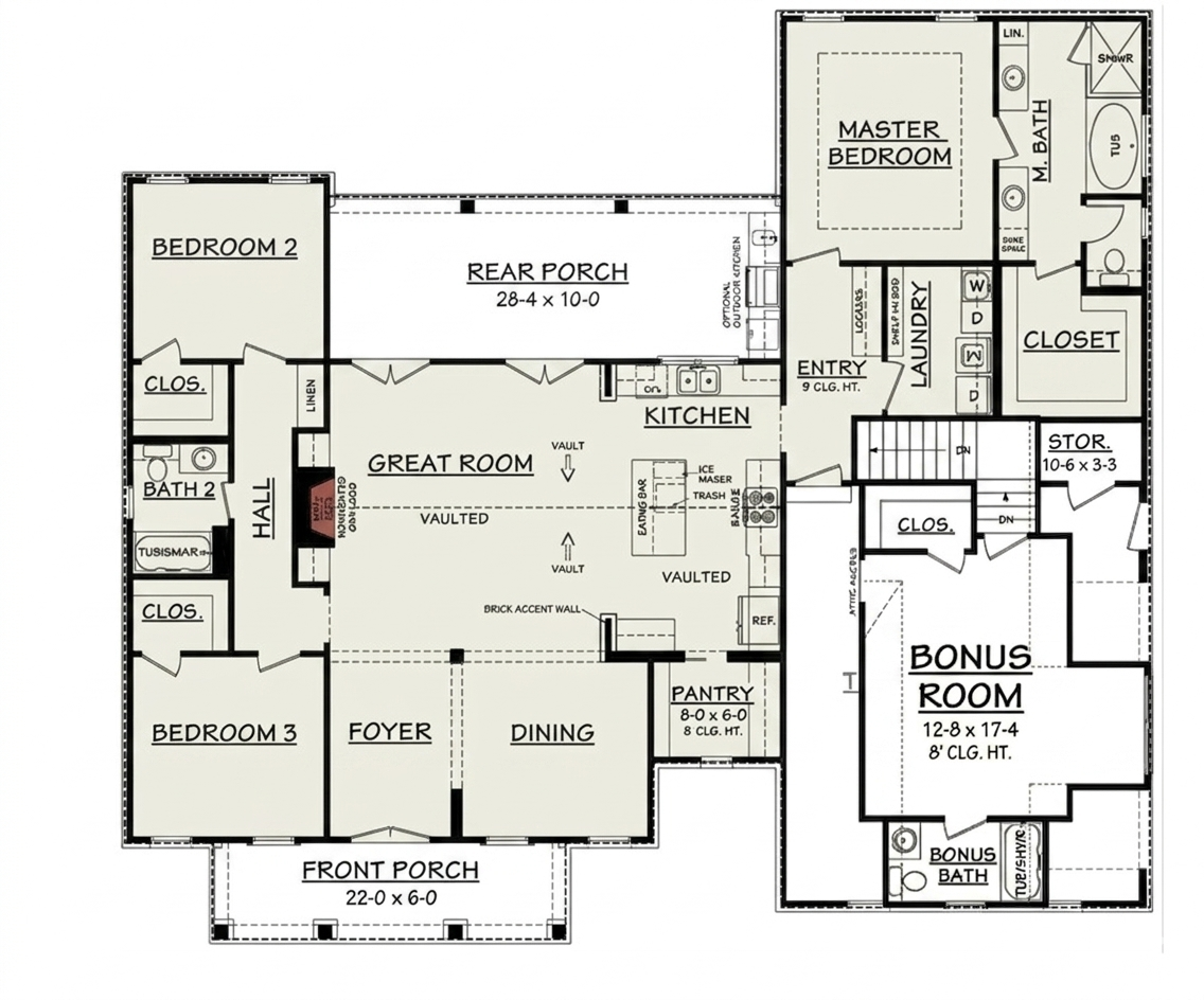 The Emma 2 floor plan rendering two