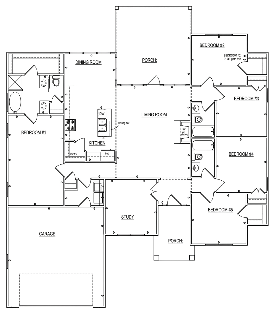 The Pleasant Ridge floor plan rendering