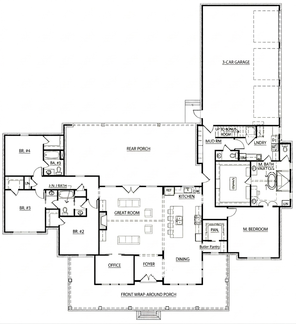 The Rocky Creek floor plan rendering one